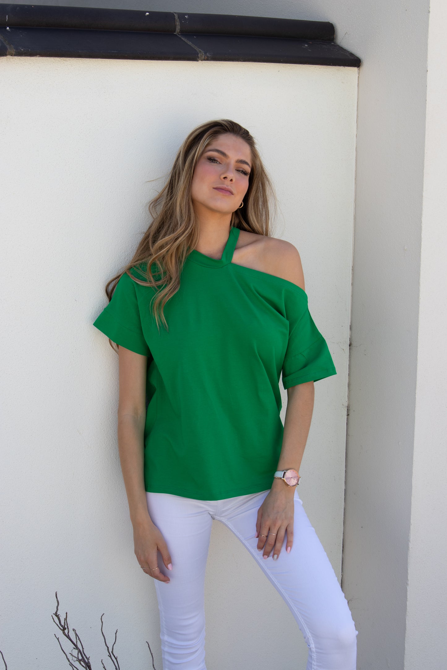 Green Off Shoulder Top