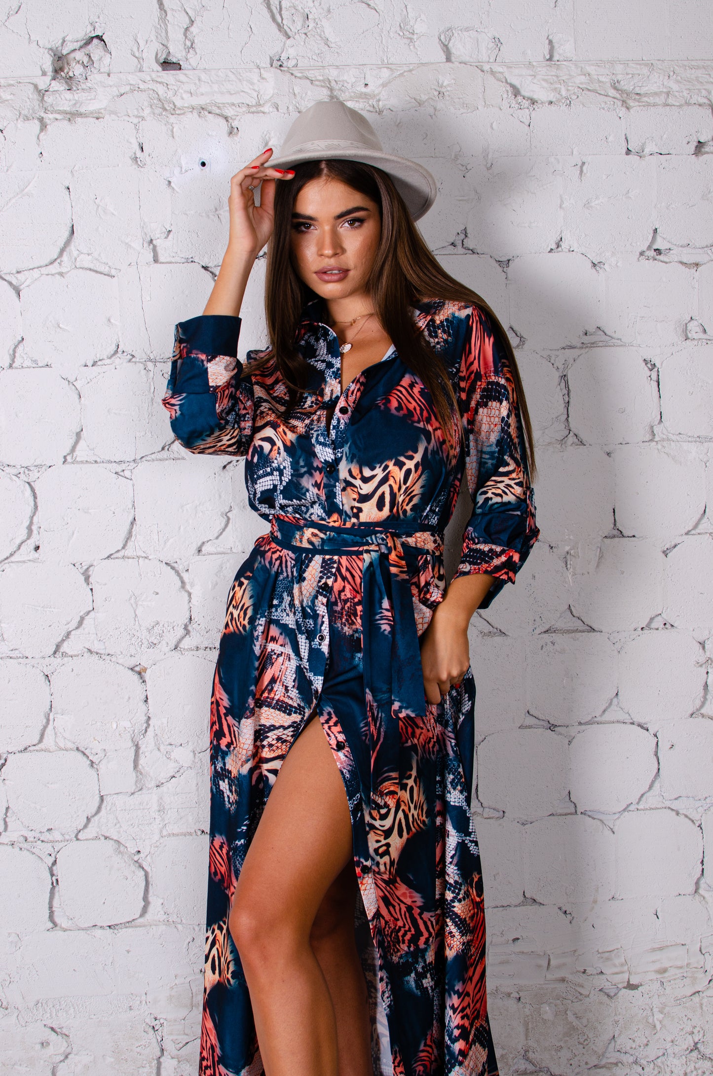 Wrap Maxi Shirt Dress