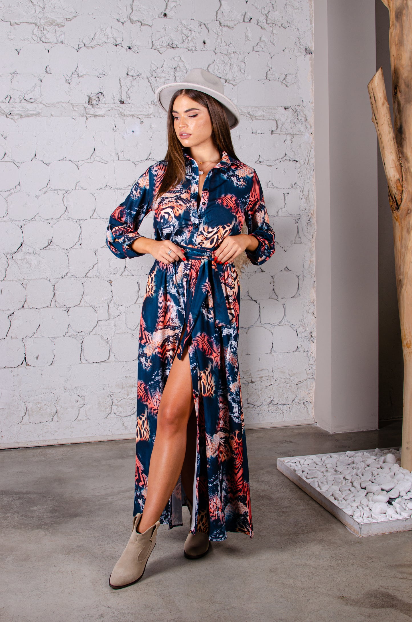 Wrap Maxi Shirt Dress