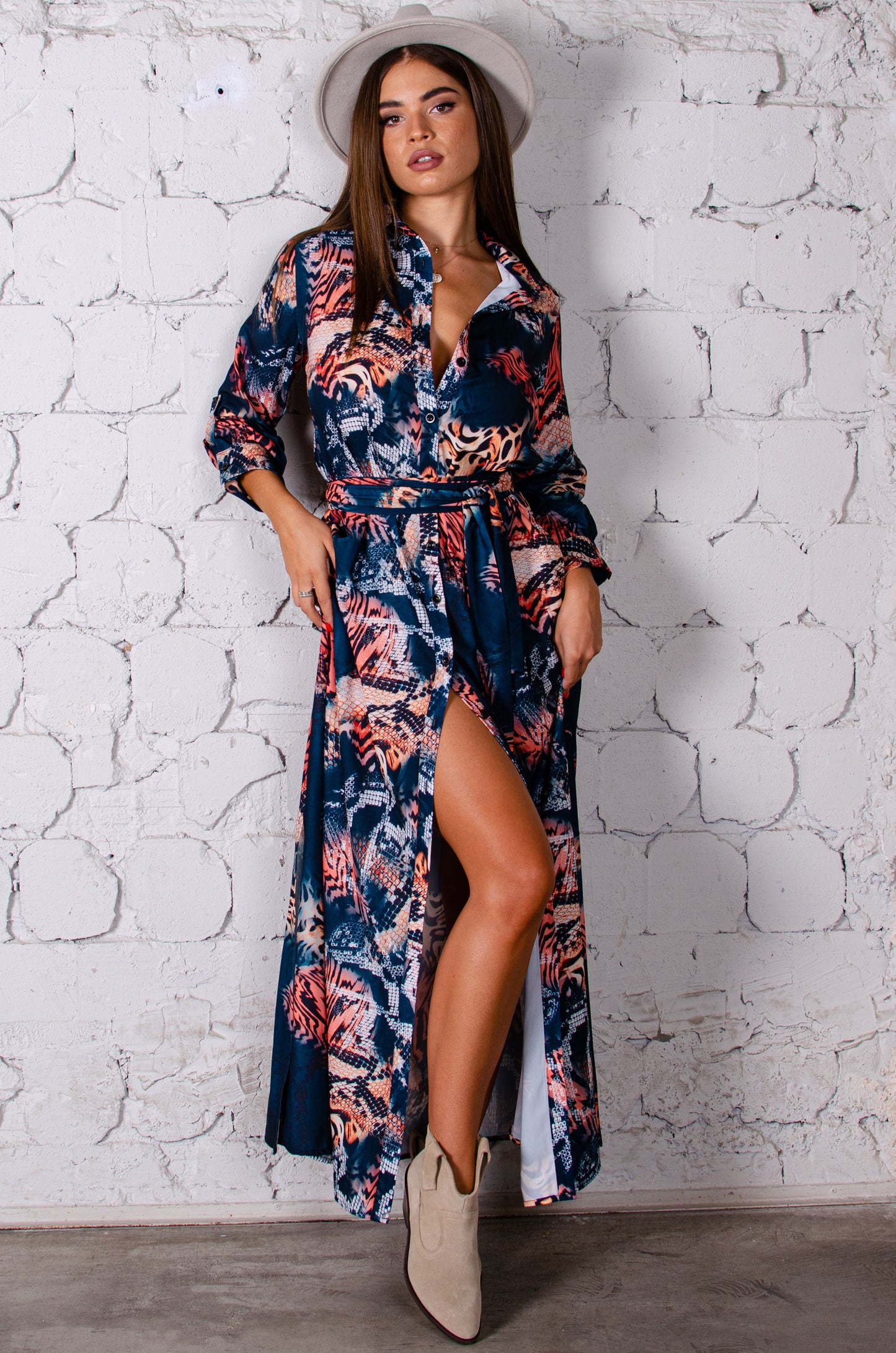 Wrap Maxi Shirt Dress