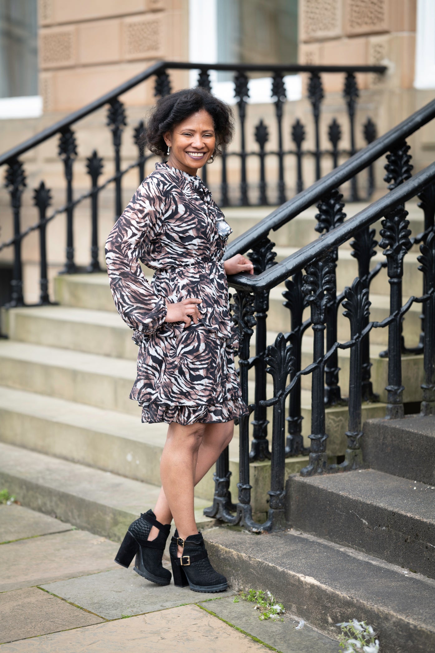 Chiffon Animal Print Dress
