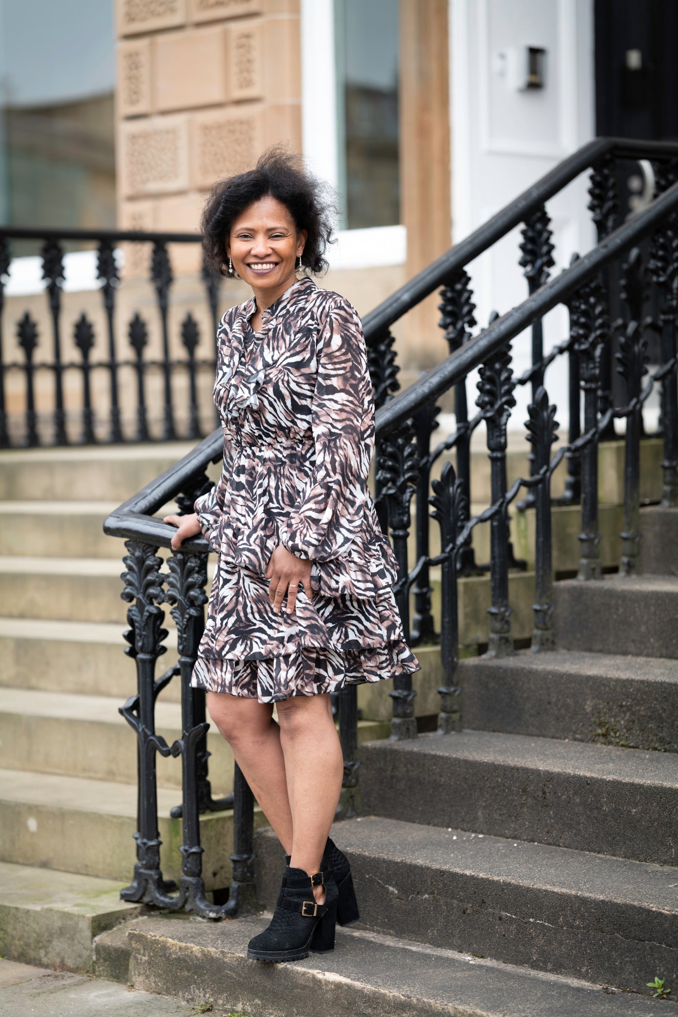 Chiffon Animal Print Dress