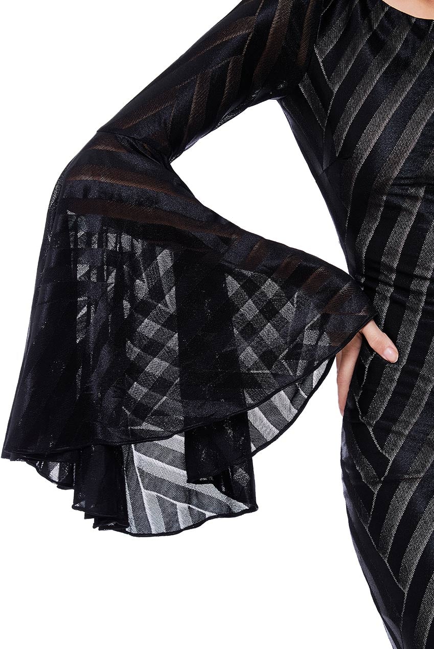 Black Bell Sleeve Mini Dress