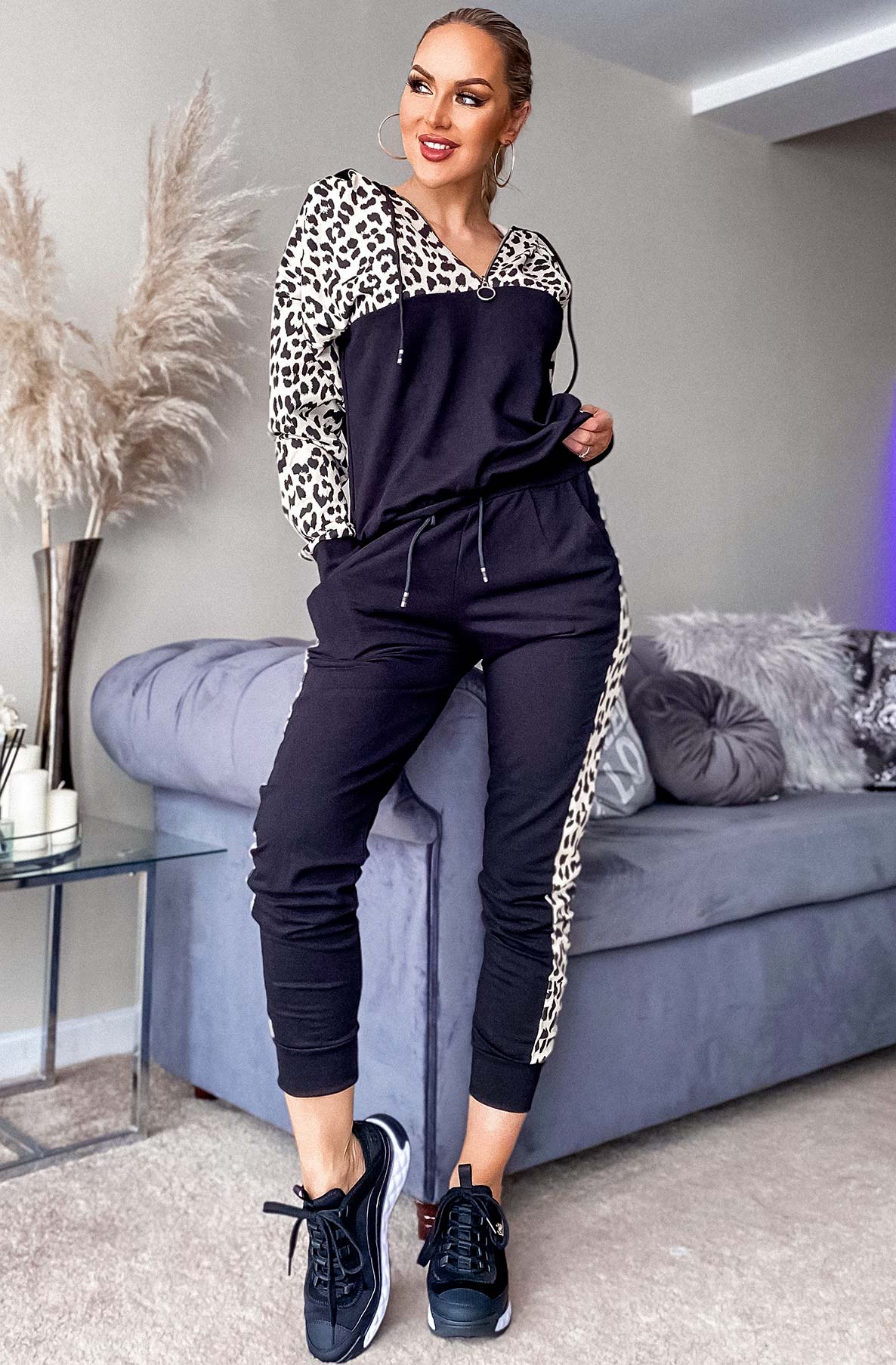 Animal Print Two piece Loungewear Set