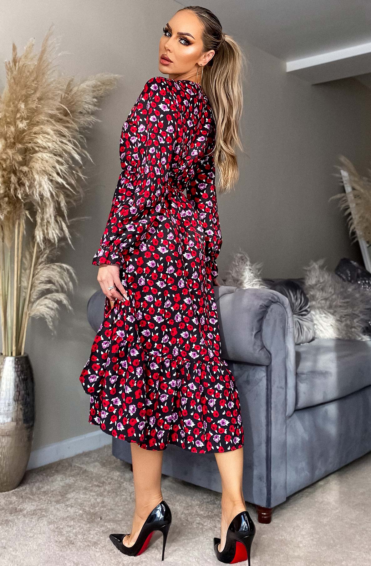 Floral Side Slit Midaxi Dress
