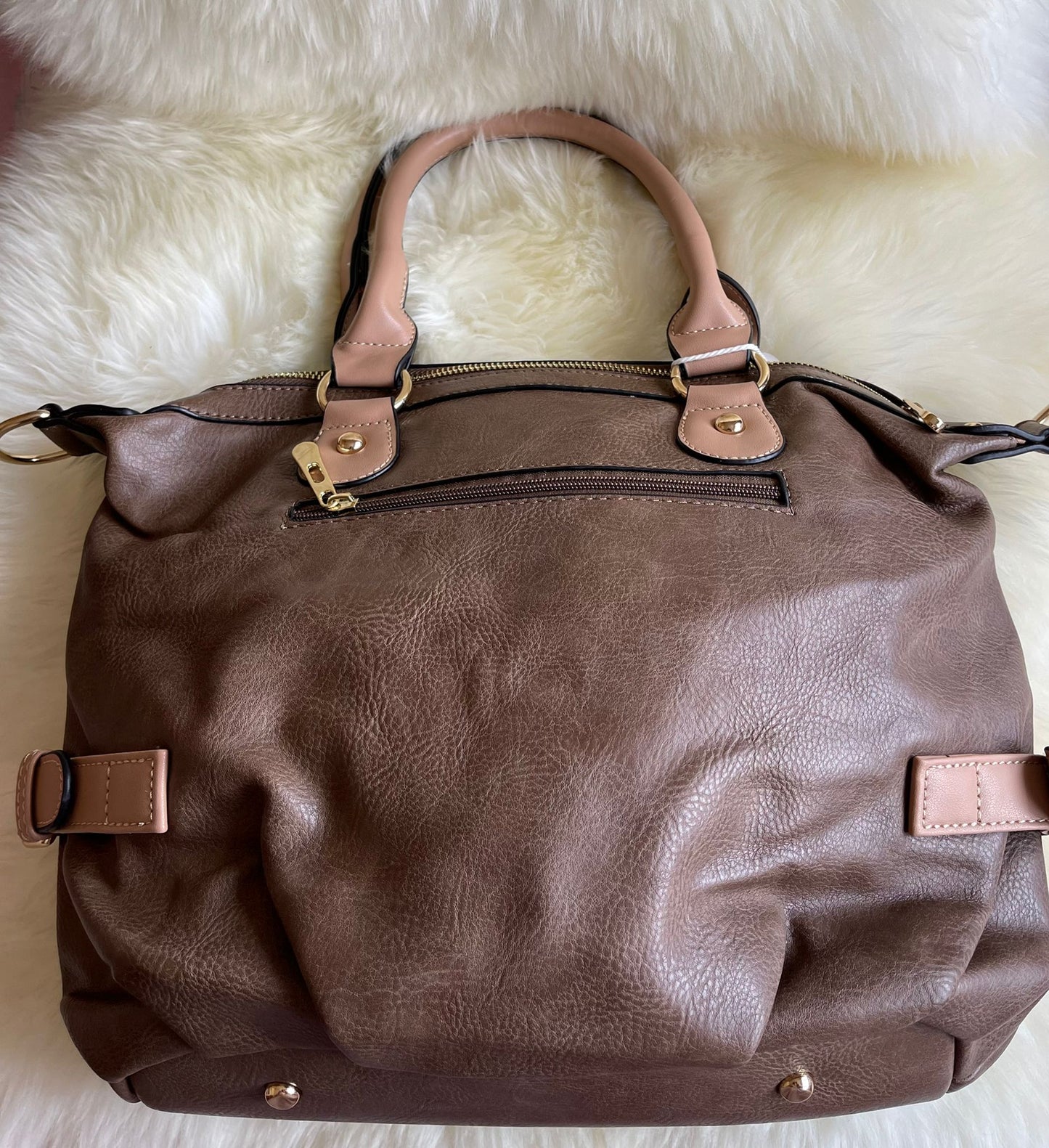 Taupe Flower Detail Handbag
