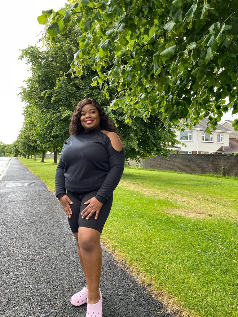 Plus Size One Shoulder Cut Out Top