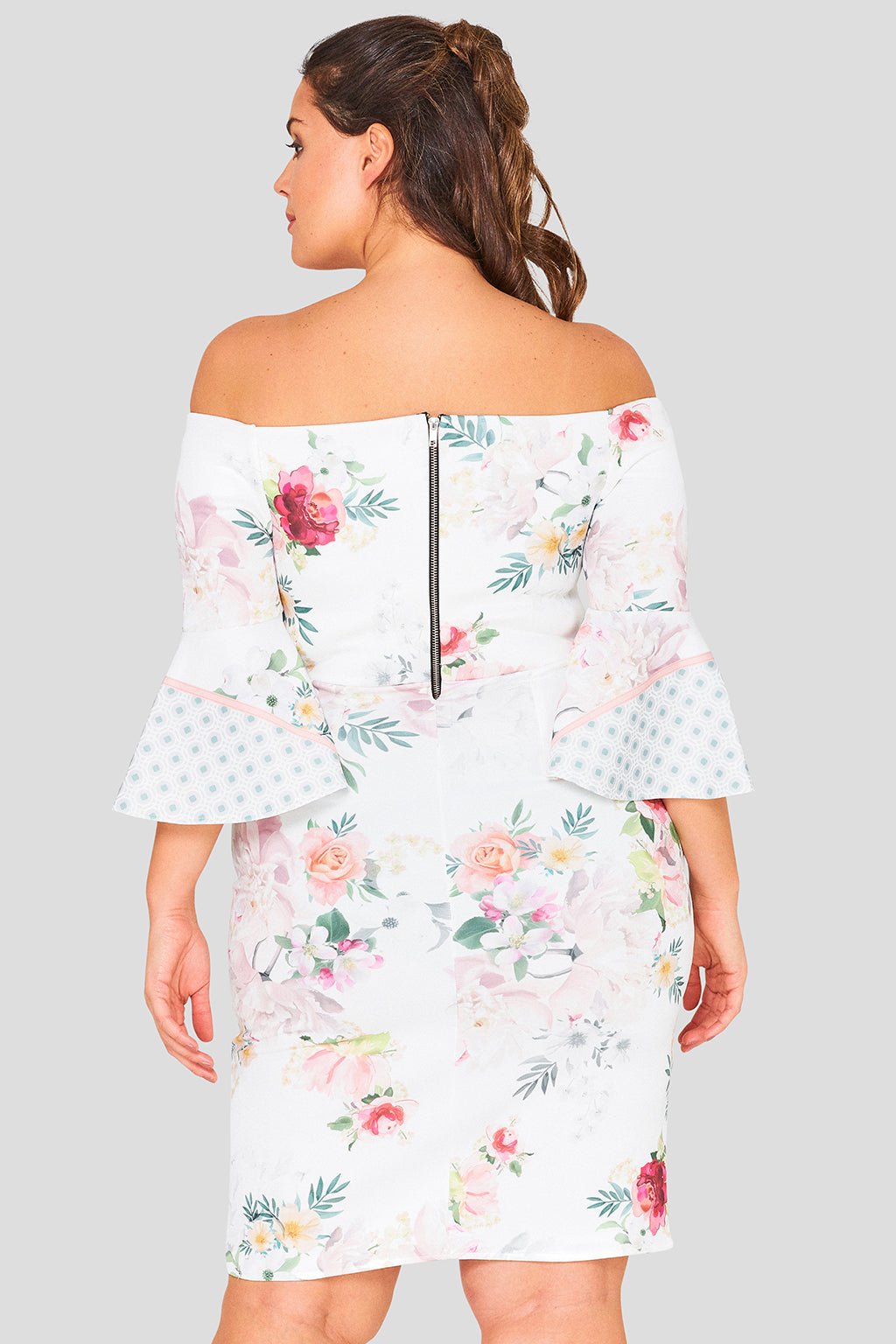 Plus Size Bell Sleeve Floral Dress